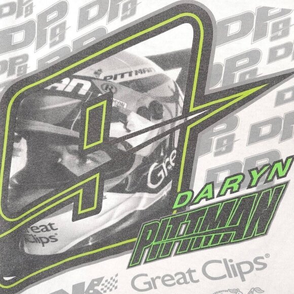 Daryn Pittman Racing T Shirt Mens Size Large White Sprint Car - Picture 6 of 9